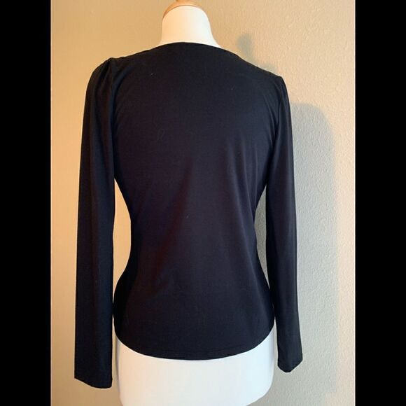 INC black drape front Blouse - Picture 2 of 3